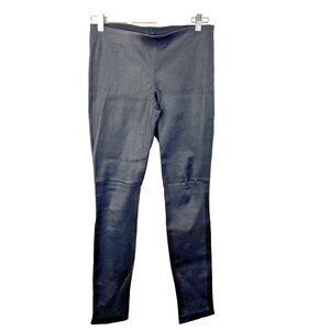 Theory Leather Pants Womens Size 4 Piall Black 100% Lamb Pull On Skinny